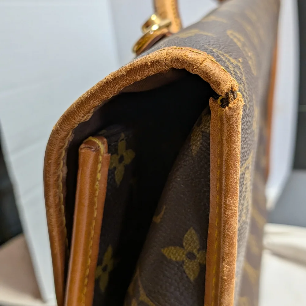 Louis Vuitton Monogram Canvas Satchel in Brown and Tan Leather Trim Gorgeous can - Picture 9 of 12